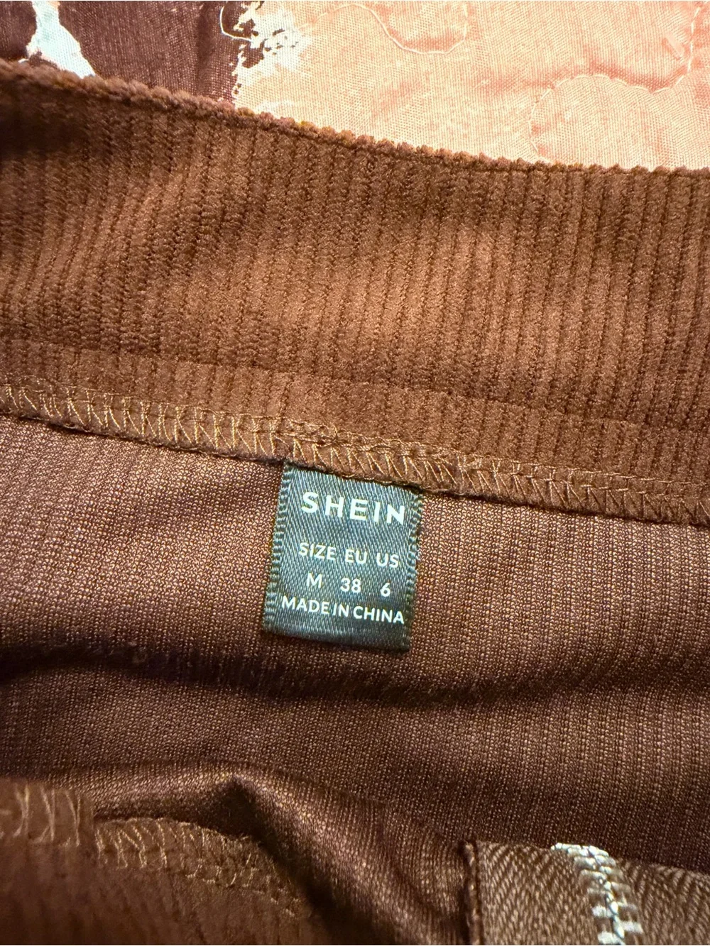 Brown Corduroy Front-Zip Mini Skirt